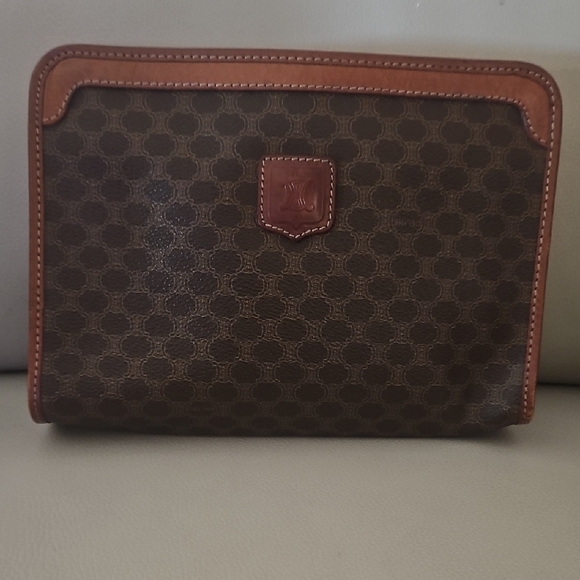 Celine Brown And Tan Clutch - Picture 1 of 15